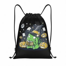 funny Cthulhu Halen Drawstring Backpack Bags Women Men Lightweight Lovecraft Mster Gym Sports Sackpack Sacks for Traveling n4mX#