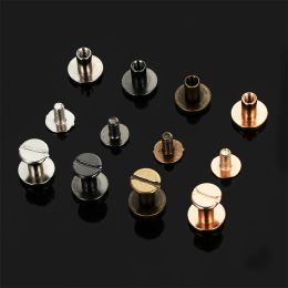 10sets Flat Flat Head Leather Fasteners Sturdy Binding Rivets Male and Female Screws Belt Accessories Hardware Garment Trimmings