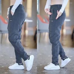 Men's Pants Trousers For Men Corduroy Pocket Casual Man Black Slim Fit In Polyester Classic Korean Style Trend Sale