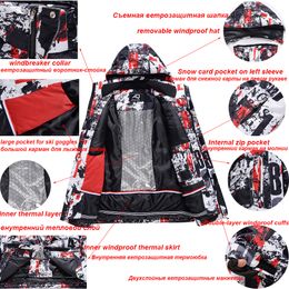 New Ski Suit Men Winter Thermal Waterproof Windproof Snow Jacket and Pants Outdoor Snowboard Wear Set Overalls for Husband