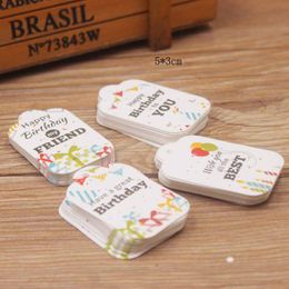 New 5*3cm DIY happy birthdaymy friend hang tag scallop heart shape party days gift /crafts/bakery/candy tag label 100pcs tag/lot