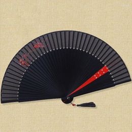 Decorative Figurines Hand Painted Folding Dance Fan Chinese Hanfu Cosplay Vintage Bamboo Silk Portable Abanicos Para Boda