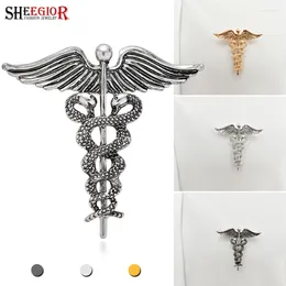 Brooches Vintage Cross Brooch Pins Men Badge Alloy Fashion Jewellery Glyph Snake Angel's Wing Magic Rod For Women Accessories Gift