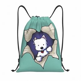 custom Cute Westie Dog Drawstring Bags for Training Yoga Backpacks Women Men West Highland White Terrier Sports Gym Sackpack W9Qh#