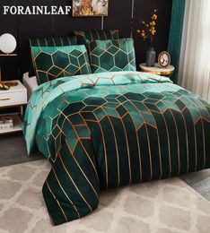 Nordic Geometric Plaid Gilt Duvet Cover Set 240x220 King Size Bedding Sets Pillowcase Double Queen Quilt Covers No Bed Sheet 2105576301