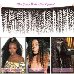 Peruvian Kinky Curly Human Hair Bundles Wholesale 1/3/4 Pieces Natural Hair Extensions Topper Woman Human Hair Free Shipping