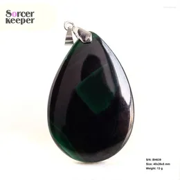 Pendant Necklaces Real Natural Green Malachite Gems Water Drop Unoptimized Chrysocolla Stone For Women Men Jewellery Necklace BH639