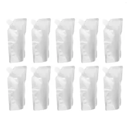 Take Out Containers 10 Pcs Aluminum Foil Nozzle Bag Whisky Wisky Whiskey Adult Drink Pouches Reusable Travel Suction