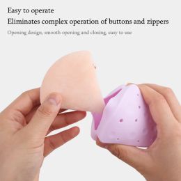 Reusable Silicone Powder Puff Storage Box Triangle Make Up Sponge Case Smooth Soft Breathable Durable for Women Travel