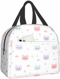 cute Cat Head Lunch Bag Travel Box Work Bento Cooler Reusable Tote Picnic Boxes Insulated Ctainer Lunch Bags for Women Girls s9HS#