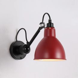 Rotatable Wall Lamp With Plug Reading Sconce Black Orange Yellow Chrome Gold Metal E14 Bulb Bedroom Living Room Lighting