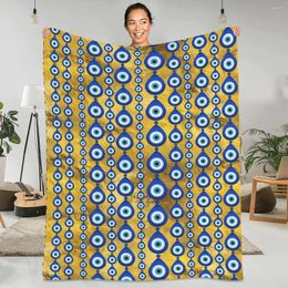 Blankets Golden Evil Eye Flannel Blanket Quality Super Soft Abstract Print Bedding Throws Spring Couch Chair Sofa Bed Colourful Bedspread