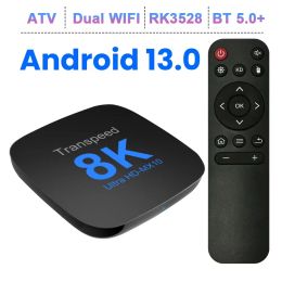 Transpeed Android 13 TV Box ATV System RK3528 With Voice Assistant TV Apps BT 5.0 Dual Wifi Support 8K Video 4K 3D Media player