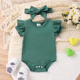 Clothing Sets RWYBEYW My First St Patrick S Day Baby Girl Outfit Long Sleeve Romper Clover Suspender Skirt Headband Clothes Set