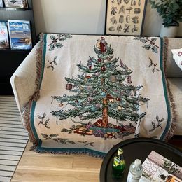 Years Gifts Blanket Nutcracker Christmas Tree Star Throw Soft Bed Quilt Xmas Decor for Home 240325