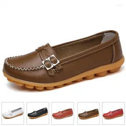 Casual Shoes Autumn Oxford Soft Sole Flats Women's Belt Buckle Slip On Loafers Comfort Women Peas Zapatos De Mujer
