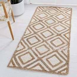 Carpets 78x360cm Large Area Carpet In Hallway Braided Rugs Natural Jute Runner Home Decor Floor Rug