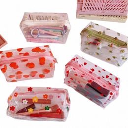 clear Makeup Bag Fi Transparent Travel Portable Mini W Storage Bags Strawberry Fr Print Women Zipper Cosmetic Bag I1sY#