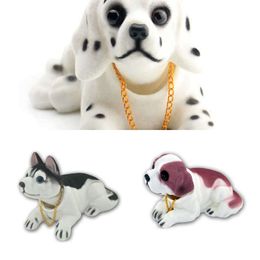 Upgrade Car Shaking Head Dog Ornaments Accessories Pet Dashboard Dolls Automatic Shaking Head Toy Nodding Dog Car Interior Decoration