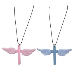 Pendant Necklaces Fashionable Acrylic Necklace Angel Wing Clavicle Chain Stylish Neckchain