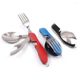 Disposable Flatware 1 Pcs 3 In Outdoor Travel Camping Hiking Pocket Folding Spoon Fork Knife