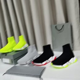 New Top Designer Short Socks, Men's and Women's Graffiti Transparent Sole Lace up Neon Yellow Short Socks, Speed Skating Shoes, Flat Bottom Sports Shoes, Casual With box