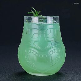 Wine Glasses 500ml Face Tiki Glass Cup Lead-Free Hawaii Cocktail Coke Cold Drink Drinkware