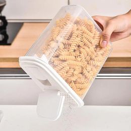 Storage Bottles Sealed Grain Bin Kitchen Organisation Transparent Container With Philtre Double-open Lid For Home
