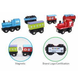 Wood Train Toy Wood Railway Helicopter Car Truck Wooden Train Track Accessories Fit with Brand Tracks for Kids Toys