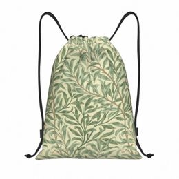 custom William Morris Willow Boughs Drawstring Bags for Training Yoga Backpacks Floral Textile Pattern Sports Gym Sackpack E53R#