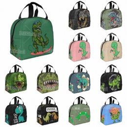 carto Dinosaur Insulated Lunch Bag For Women Leakproof Thermal Cooler Lunch Tote Box For Kids School Children Food Bags 96Ns#