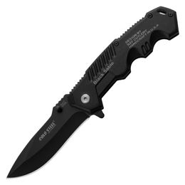 High Quality Cold Steel Pocket Knife Folding Black Blade Knife 20cm Camping Knives Steel Handle Z153