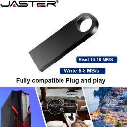 JASTER Metal USB 2.0 Flash Drives 128GB High Speed Pen Drive 64GB 32GB with Key Chain Memory Stick 16GB Creative Gift USB Stick