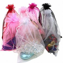 50pc Organza Bags Jewellery Candy Bag Wedding Favours Bags Mesh Gift Pouches 82hz#