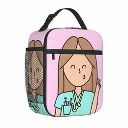 unnamed Insulated Lunch Bags Cooler Bag Lunch Ctainer Enfermera En A Doctor Nurse Medical Health Tote Lunch Box College 373L#