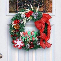Decorative Flowers Christmas Decoration Front Door Wreath Garland Rustic Bright Colors
