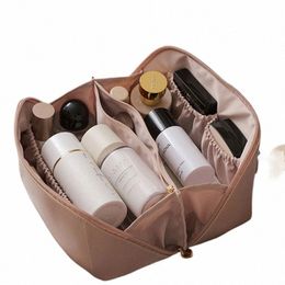 large Travel Cosmetic Bag for Women Leather Makeup Organizer Female Toiletry Bags Toiletries Organizer Female Storage Makeup Cas l3Bb#