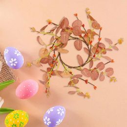 Decorative Flowers Easter Wreath Spring Artificial Wreaths For Home Holiday Indoor Outdoor Patio Porch Decorations