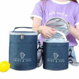 large-capacity Portable Lunch Bag 2023 New Fresh-kee Thickened Lunch Box Bag Round Barrel Aluminum Foil Insulati Bag k0Ht#