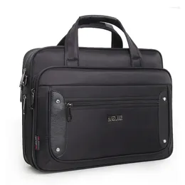 Briefcases High Quality Large Capacity Black Waterproof A4 15.6 17.3 Inch Laptop Men Briefcase Portfolio Handbag Travel Shoulder Bag M6606