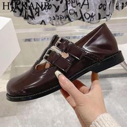 Casual Shoes Round Head Retro Small Leather Genuine Needle Button Single Spring And Autumn Leisure Mary Jane Women