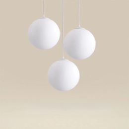 Modern White PE Ball Pendant Lights Nordic Led Hanging Lamp Simple Acrylic Ball Lighting for Living Room Bedroom Dining Fixture