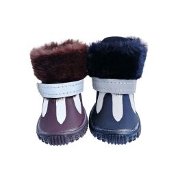 Shoes Winter Pet Dog Shoes For Small Dogs Warm Snow Boots Waterproof Fur Non Slip Chihuahua Shoes Reflective Dog Boots
