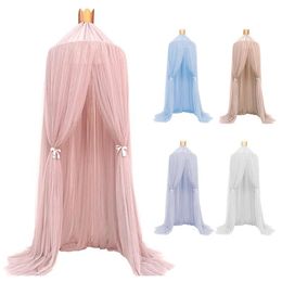 1pc Hanging Fairy Princess Mosquito Net Crown Round Screen Canopy Insect Bed Voile Garden Camping Anti-Mosquito Kids Room Decor 240320
