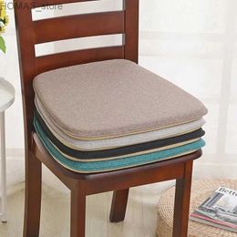 Cushion/Decorative Pillow Japanese-style Minimalist Style Chair Cushion With Ties Solid Colour Horseshoe-shaped Non-slip Seat Pads Home Decoration Sit Mats Y240401