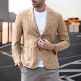 Stylish Male Blazer Temperament Men Suit Coat Long Sleeve Single Breasted Pockets Suit Jacket Streetwear