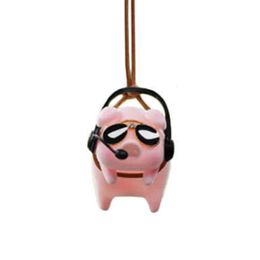 Upgrade Cute Swing Pig Car Hanging Ornament Rearview Mirror Pendants Flyingpig Funny Gift Auto Interior Decoraction Accessories