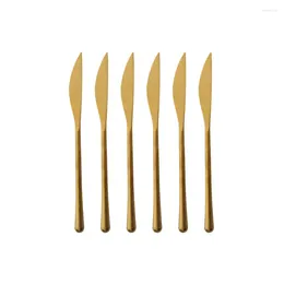 Flatware Sets 6Pcs Stainless Steel Knife Set Vintage Series Old Style Black Gold Silver Rose High Quality Steak Dinner