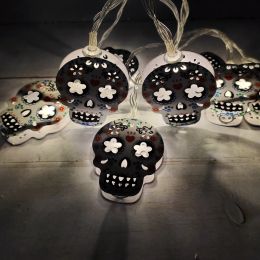 Halloween String Lights LED Skull Modeling Lights Holiday Party Decor Battery Operated Room Ornaments