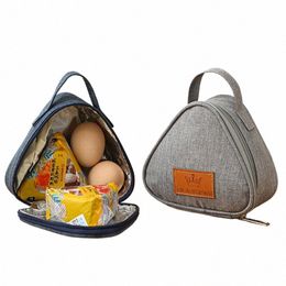 portable Triangular Cute Thermal Lunch Bags Small Rice Ball Insulated Tote Bag Food Bento Cooler Travel Picnic Outdoor Pouch q3mV#